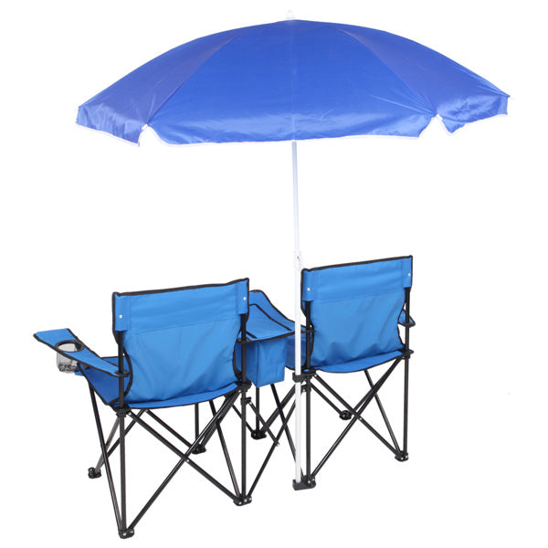 Outdoor Beach Fishing Chair With Umbrella In Blue