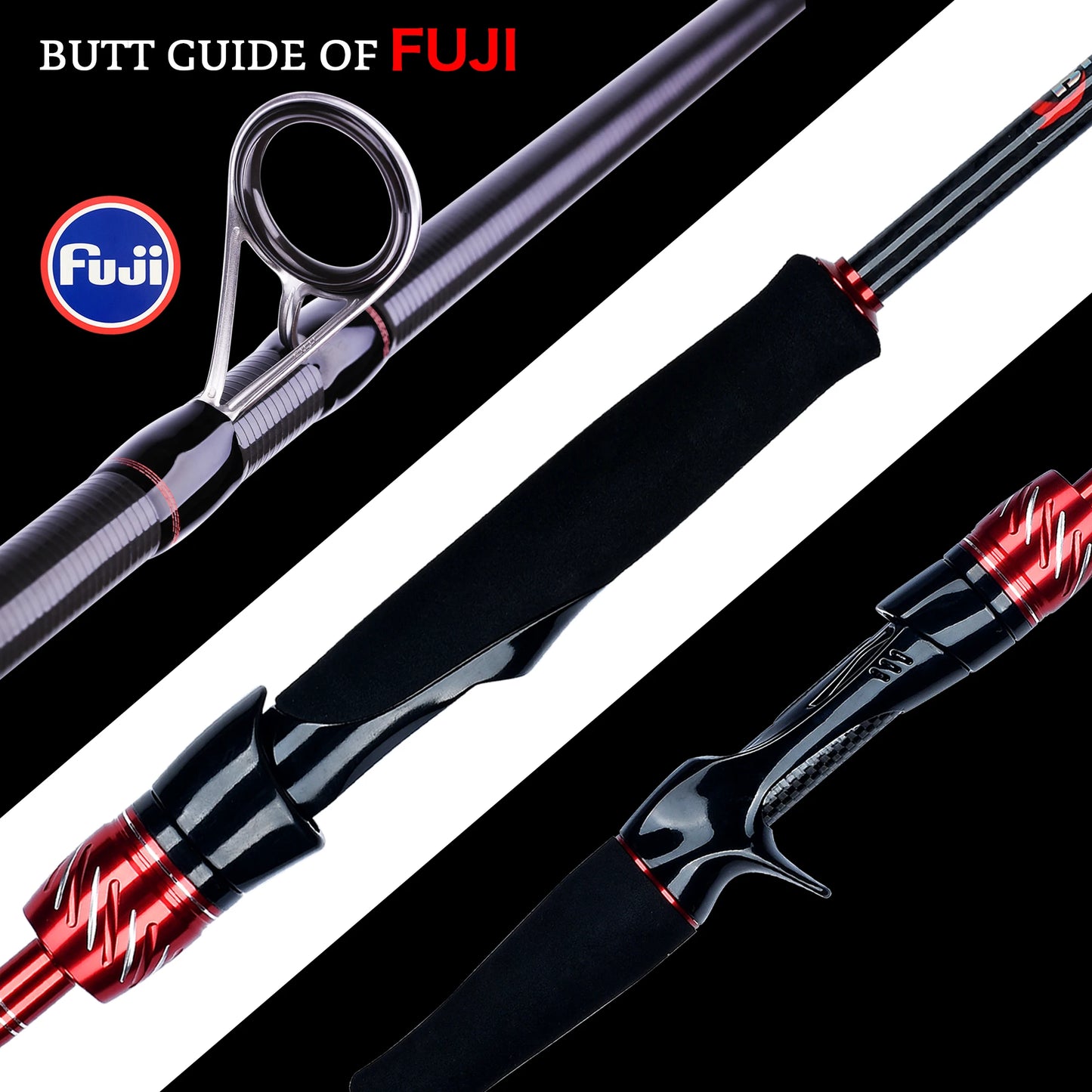 BIUTIFU Spinning Casting Fuji Lure Mini Traveller Rock Fishing Rod 3.0/2.4/2.1/1.8m T800Carbon Baitcasting Ultralight Fast 5-42g