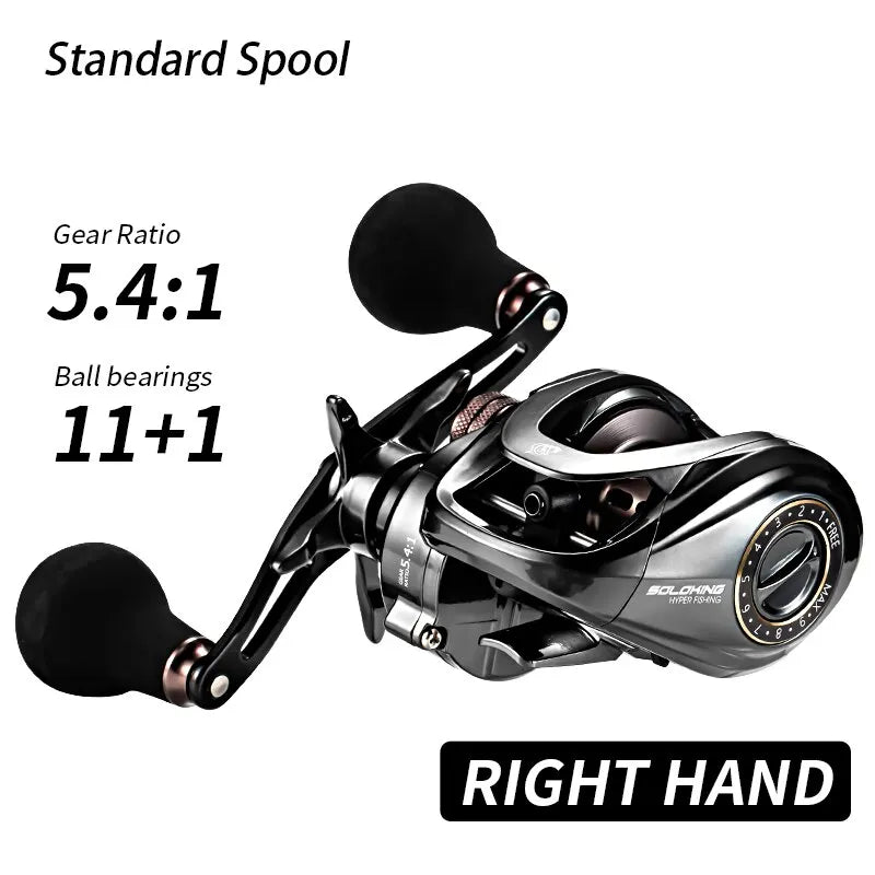 SOLOKING HIAW200 Baitcasting Reel Betriel 9.5KG Max Drag 12 Bearing 5.4/7.2 Gear Ratio Fishing Reel Baitcaster Reels